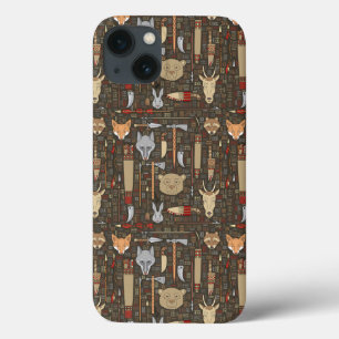 Funda Para iPhone 13 Ethnic Hunting Pattern