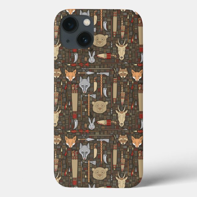 Funda De Case-Mate Para iPhone Ethnic Hunting Pattern (Reverso)