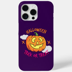 Funda Para iPhone 15 Pro Max Etiqueta de calabaza de Halloween Truco o trato