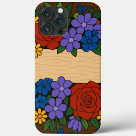 Funda Para iPhone 13 Pro Max Etiqueta de nombre de flor