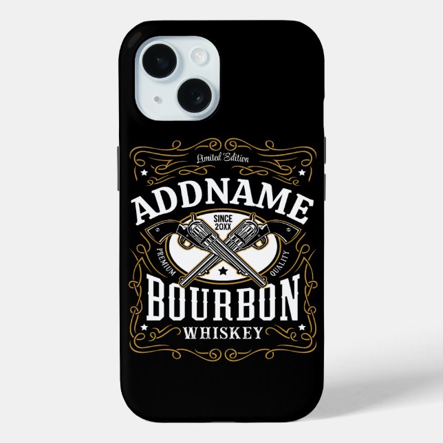 Funda De Case-Mate Para iPhone Etiqueta de Whiskey para armas de color de Borbón  (Reverso )