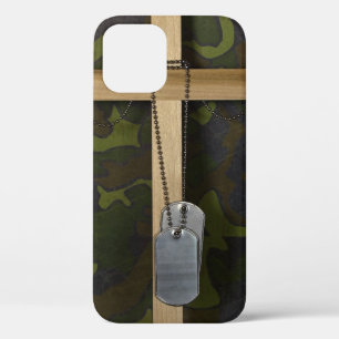 Funda Para iPhone 12 Etiquetas de perro con cruz