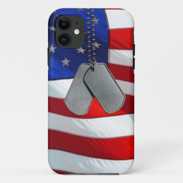 Funda Para iPhone 11 Etiquetas de perro en la bandera