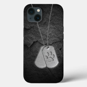 Funda Para iPhone 13 Etiquetas de perro militares con huella digital
