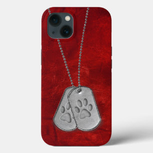 Funda Para iPhone 13 Etiquetas de perro militares con pinturas de pintu