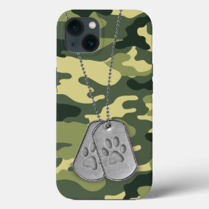 Funda Para iPhone 13 Etiquetas de perro militares con pinturas de pintu
