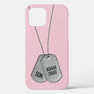 Funda Para iPhone 12 Etiquetas de perro militares en el Funda-teléfono 