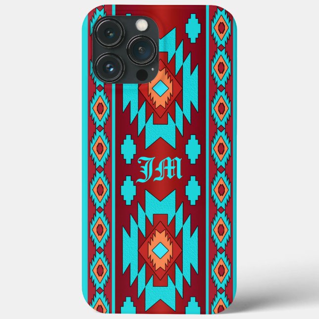 Funda De Case-Mate Para iPhone Étnico Geométrico del Suroeste (Reverso )