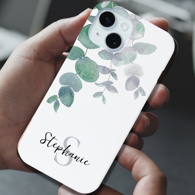 Funda De Case-Mate Para iPhone Eucalipto de acuarela personalizado (Subido por el creador)