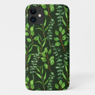 Funda Para iPhone 11 Eucalipto sobre verde oscuro