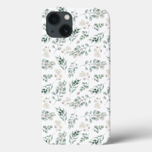 Funda De Case-Mate Para iPhone Eucalipto verde sage moderno (Reverso)