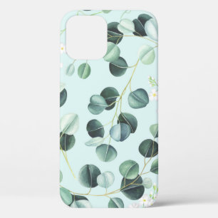 Funda Para iPhone 12 Eucalyptus Bliss: Patrón de acuarela turquesa.