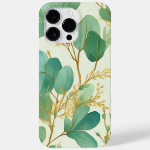 Funda Para iPhone 14 Pro Max De Case-Mate Eucalyptus deja un diseño verde y dorado