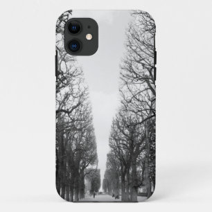 Funda Para iPhone 11 Europa, Francia, París. Árboles de invierno, Marco