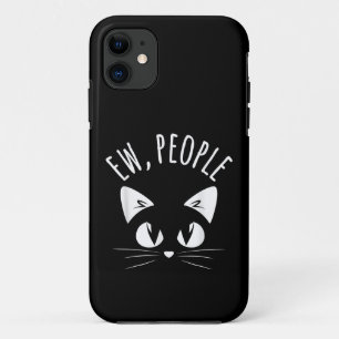 Funda Para iPhone 11 EW, GENTE Tee Shirt Gracioso Gato Antirsocial