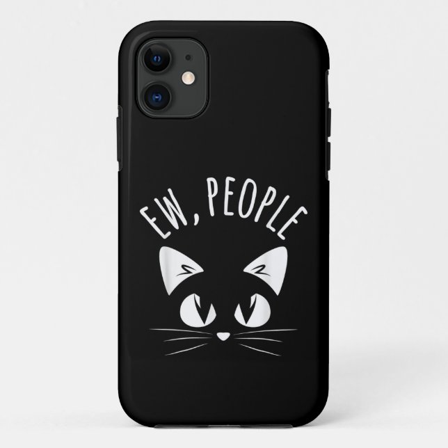 Funda De Case-Mate Para iPhone EW, GENTE Tee Shirt Gracioso Gato Antirsocial (Reverso)