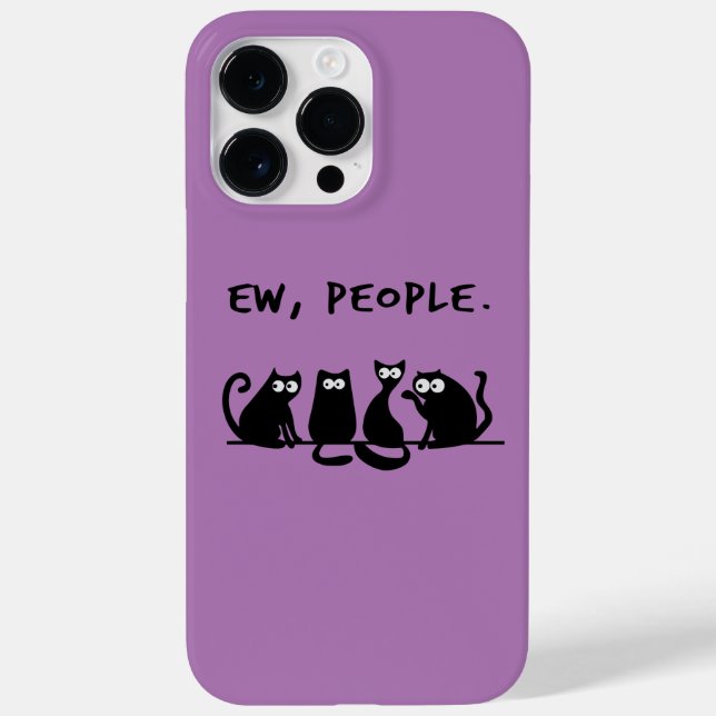 Funda De Case-Mate Para iPhone Ew People Funny Meowy Gatos Negros (Reverso)
