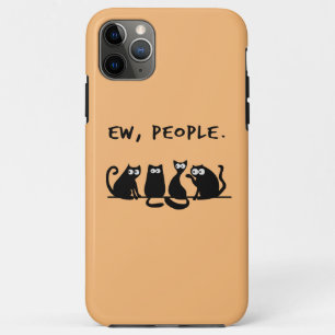 Funda Para iPhone 11 Pro Max Ew People Funny Meowy Gatos Negros