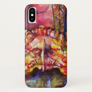Funda Para iPhone X EXCALIBUR Grotesco León Fantasía Amarilla Roja