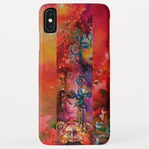 Funda Para iPhone XS Max EXCALIBUR /QUEEN DE Fantasía Amarilla Roja MÁGICA