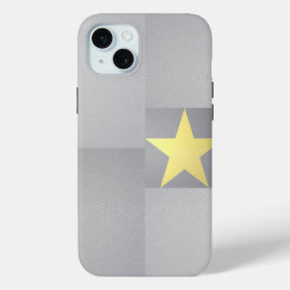 Funda Para iPhone 15 Mini Excelencia Gold Star Elegante Plaza Gris Texturada