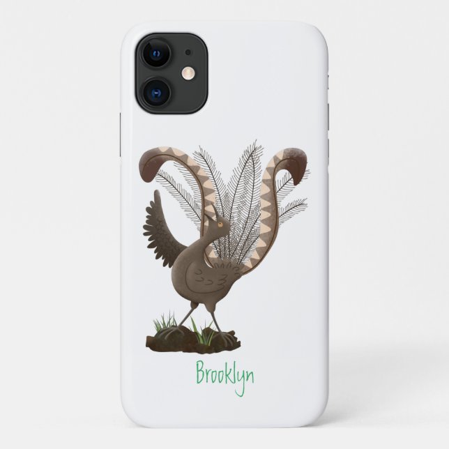 Funda De Case-Mate Para iPhone Excelente ilustracion de personalizado de lyrebird (Reverso)