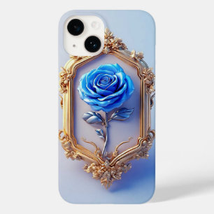 Funda Para iPhone 14 De Case-Mate Exhibición de elegante rosa azul en marco de oro o