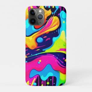 Funda Para iPhone 11 Pro Explosión de Color Líquido Caos Neon