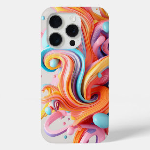 Funda Para iPhone 15 Pro Explosión de formas en tonos pastel