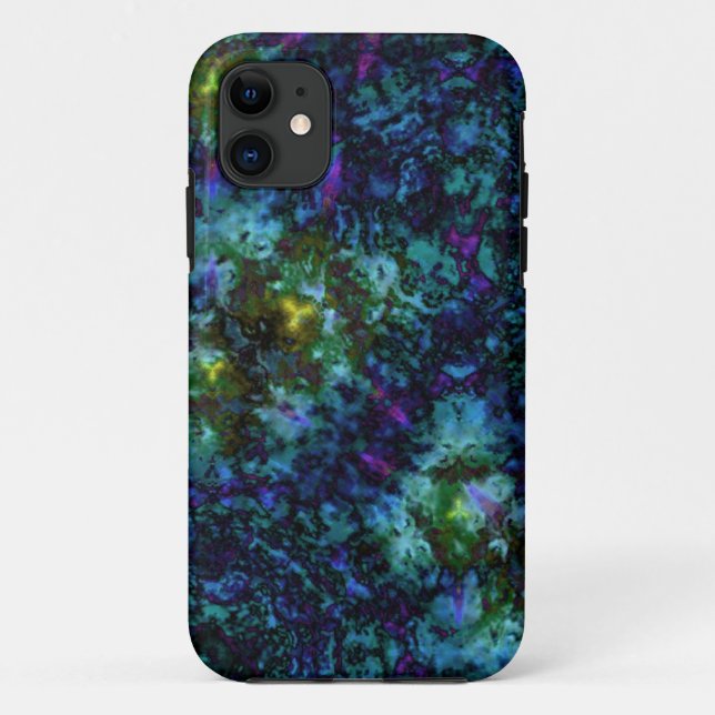 Funda De Case-Mate Para iPhone Explosión de pintura abstracta azul (Reverso)