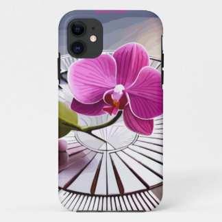 Funda Para iPhone 11 Exquisito orquídea rosa descansa en placa plateada