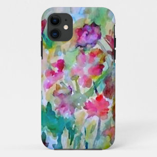 Funda Para iPhone 11 Extracto de la acuarela del jardín de flores de