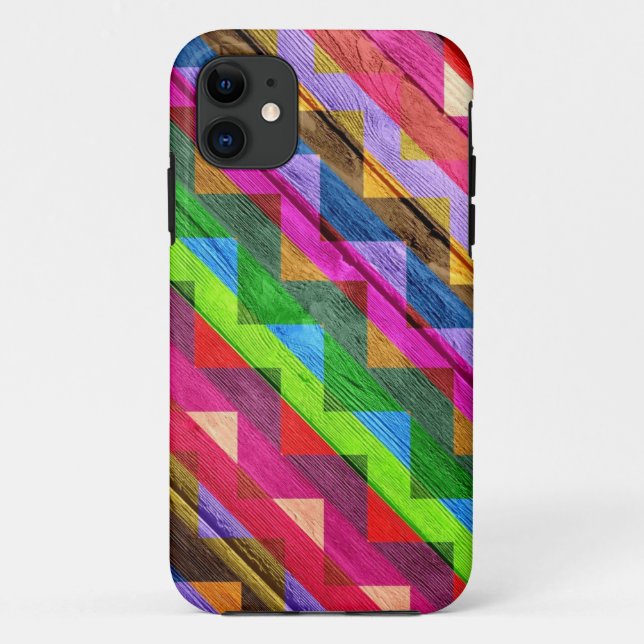Funda De Case-Mate Para iPhone Extracto de madera de Chevron (Reverso)