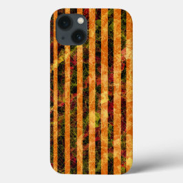 Funda Para iPhone 13 Extrañas rayas naranjas y cuadrados raspados