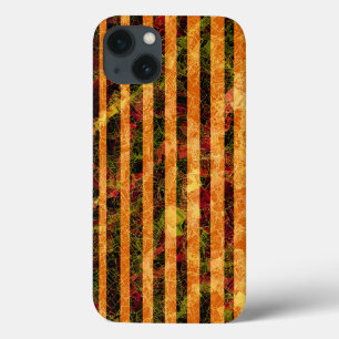 Funda Para iPhone 13 Extrañas rayas naranjas y cuadrados raspados