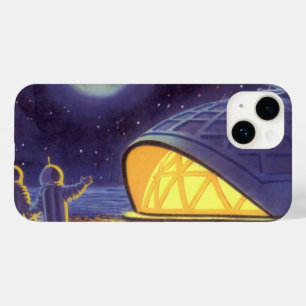 Funda Para iPhone 14 De Case-Mate Extranjeros de ciencia ficción vintage en luna azu