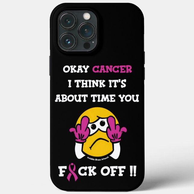 Funda De Case-Mate Para iPhone F#CK OFF... Cáncer de mama (Reverso )