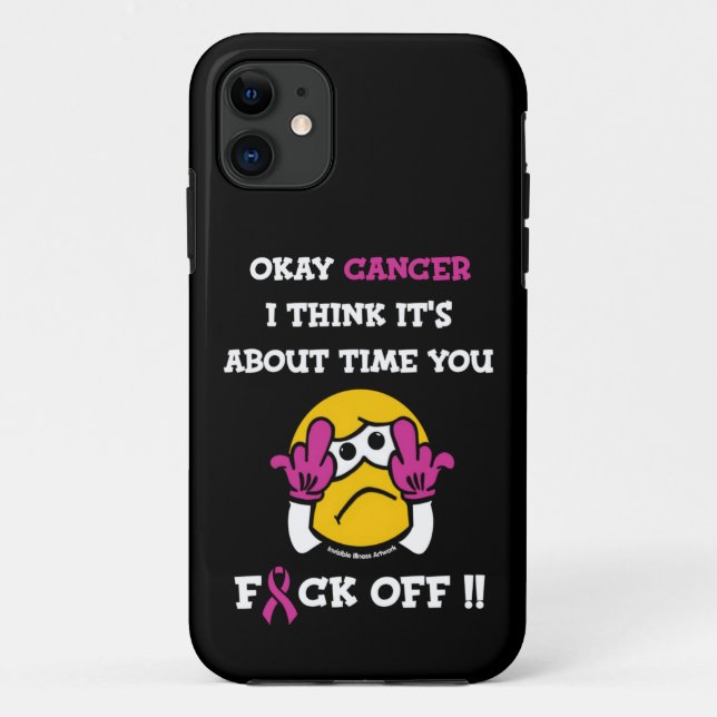 Funda De Case-Mate Para iPhone F#CK OFF... Cáncer de mama (Reverso)