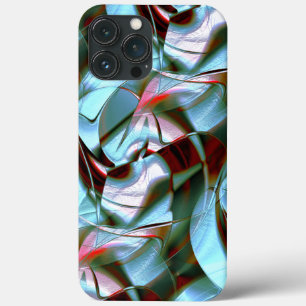 Funda Para iPhone 13 Pro Max Fábrica de menta plateada en formas abstractas y t
