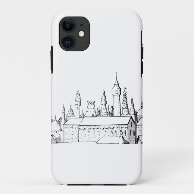 Funda De Case-Mate Para iPhone fabulosa ciudad . arte . negro y blanco (Reverso)