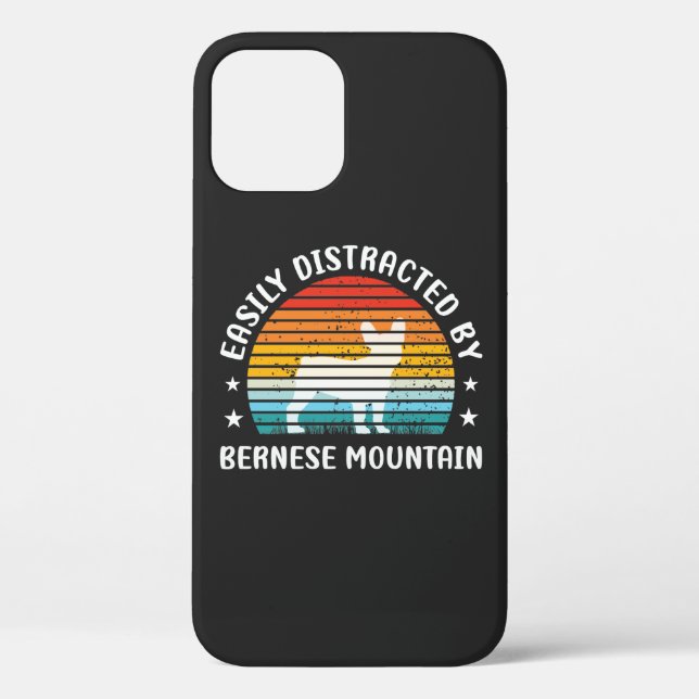 Funda De Case-Mate Para iPhone Fácilmente distraído por el perro Bernese Mountain (Reverso )