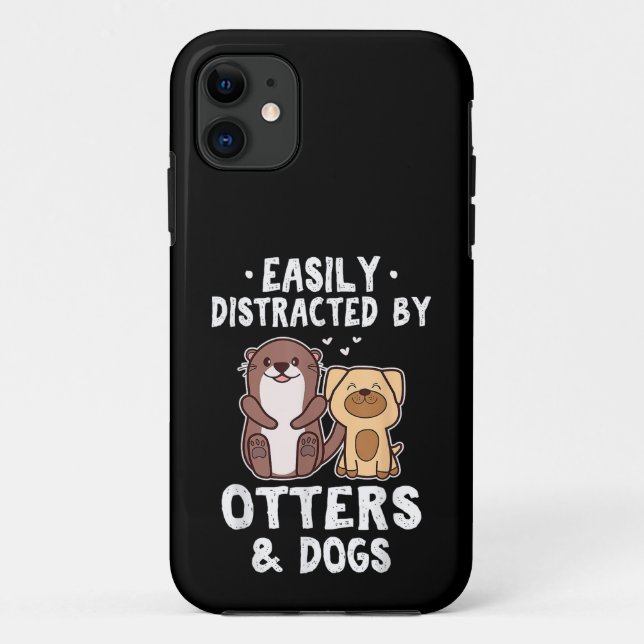 Funda De Case-Mate Para iPhone Fácilmente Distraído Por Nutrias y Perros Divertid (Reverso)