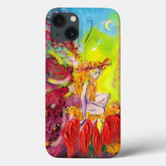 Funda Para iPhone 13 FAERÍAS DEL AMANECER/Hadas de flores, amarillo ros