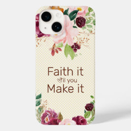 Funda Para iPhone 14 De Case-Mate Faiit It Til It Make It Pink Watercolor Floral