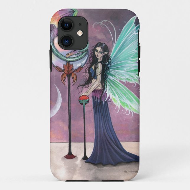 Funda De Case-Mate Para iPhone Fairy and Dragon Fantasy Art (Reverso)