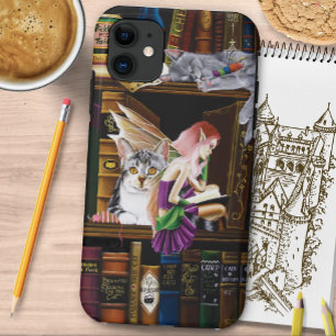 Funda Para iPhone 11 Fairy Cats Books Library Fantasy