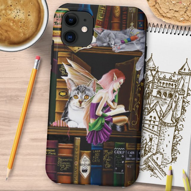Funda De Case-Mate Para iPhone Fairy Cats Books Library Fantasy (Subido por el creador)