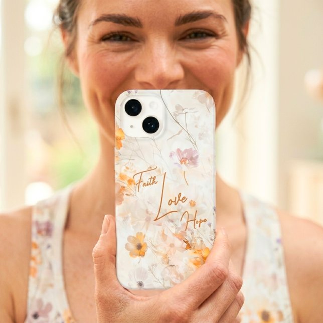 Funda De Case-Mate Para iPhone Faith Hope Love Elegant Floral (Subido por el creador)
