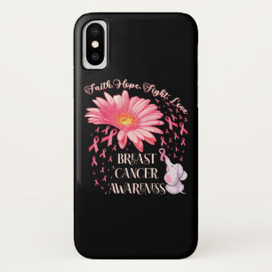 Funda Para iPhone X Faith Hope lucha contra el cáncer de mama de elef