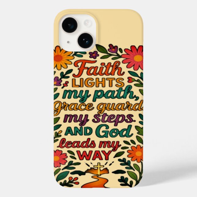 Funda De Case-Mate Para iPhone  Faith Lights My Path Christian Art - Inspirationa (Reverso )